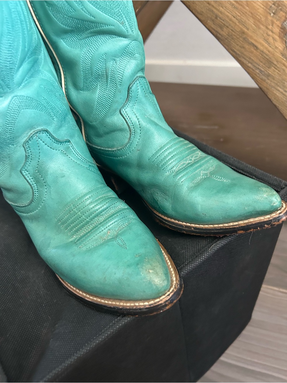 Vintage Durango Turquoise Western Cowboy Boots - Picture 2 of 10